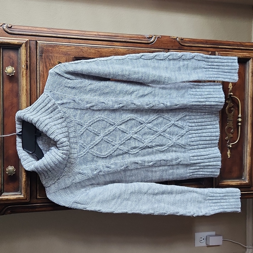 Love Change Grey Turtleneck Sweater